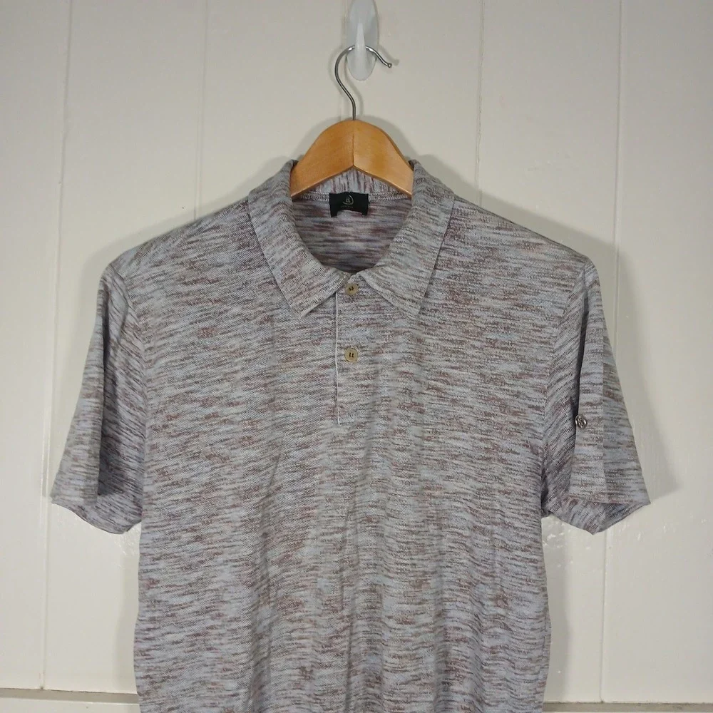 Bogner Linen Cotton Polo Shirt Mens XL Gray Brown Heather Made in Italy